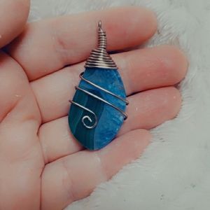 Handwrapped Stone Pendant 12
